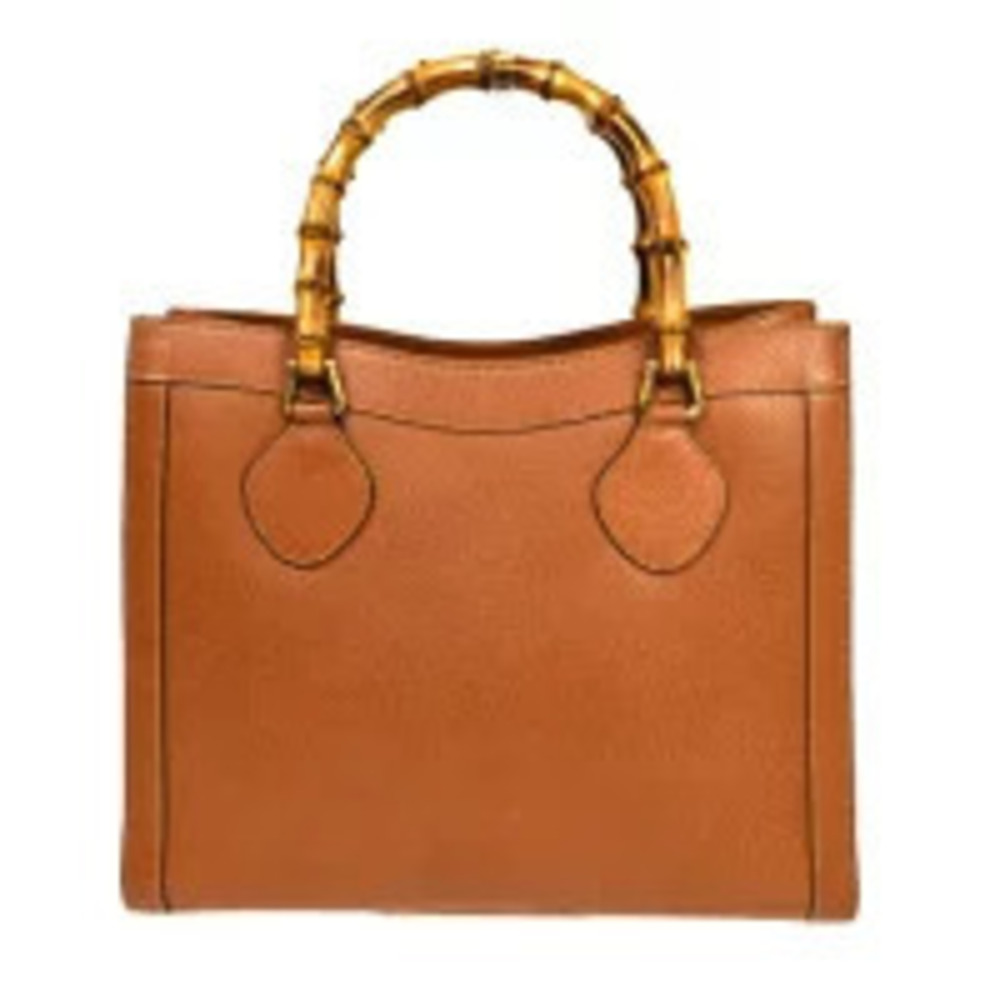 Gucci Bamboo Handbag Brown Leather